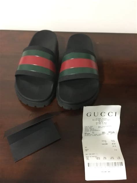 gucci flip flops online receipt|Gucci flip flop price.